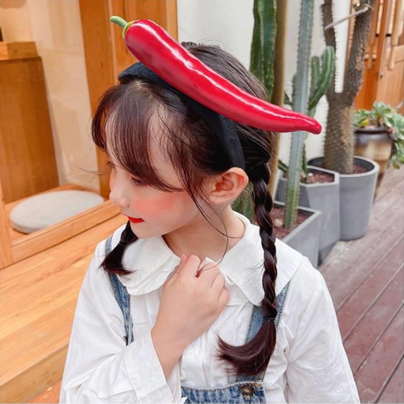 Băng Đô Cài Tóc Hình Rau Củ Quả Dễ Thương Có Thể Điều Chỉnh