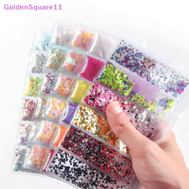 Túi 6 Ngăn Đựng Hạt Kim Sa Nhiều Màu Trang Trí Móng Tay Nghệ Thuật vn