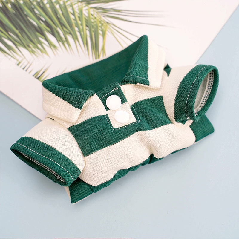 Áo polo Họa Tiết Sọc Thoáng Khí Thời Trang Mùa Hè Cho Thú Cưng