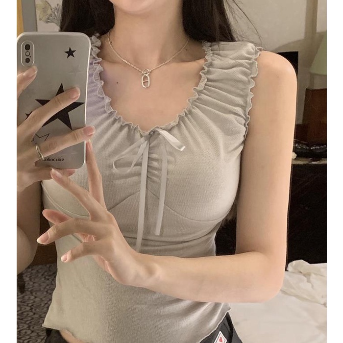 Áo Hai Dây Dáng Ngắn Phong Cách Hàn Quốc Mới Cho Nữ luyoo39.vn