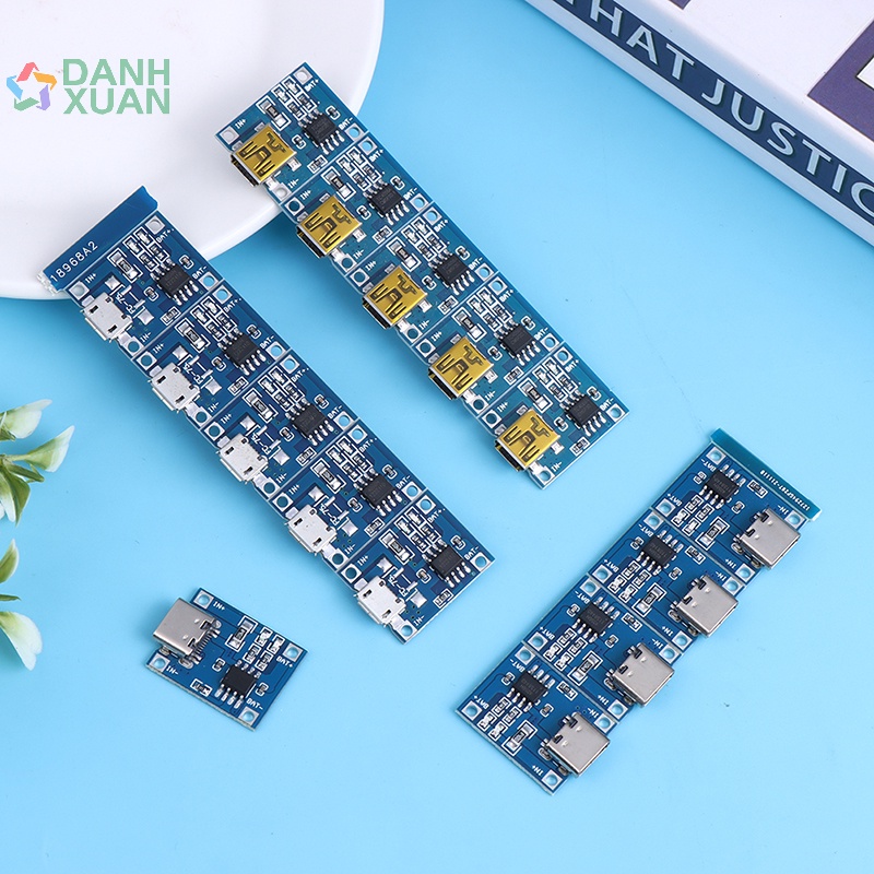 5 chiếc Bo mạch sạc pin lithium 5V 1A TYPE-C Micro USB 18650 tc4056a TP4056 mới