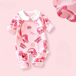 Áo liền quần cotton dài tay cho bé gái
