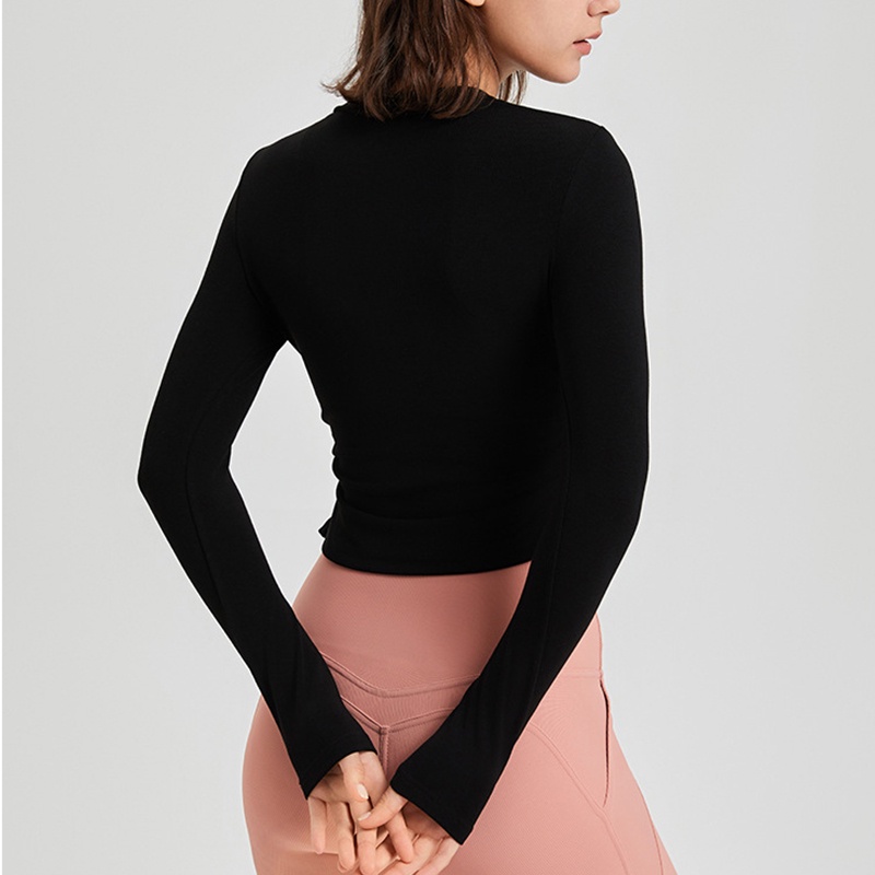 Áo Thun Thể Thao Tay Dài Cổ Tròn Thoáng Khí Thời Trang Cho Nữ