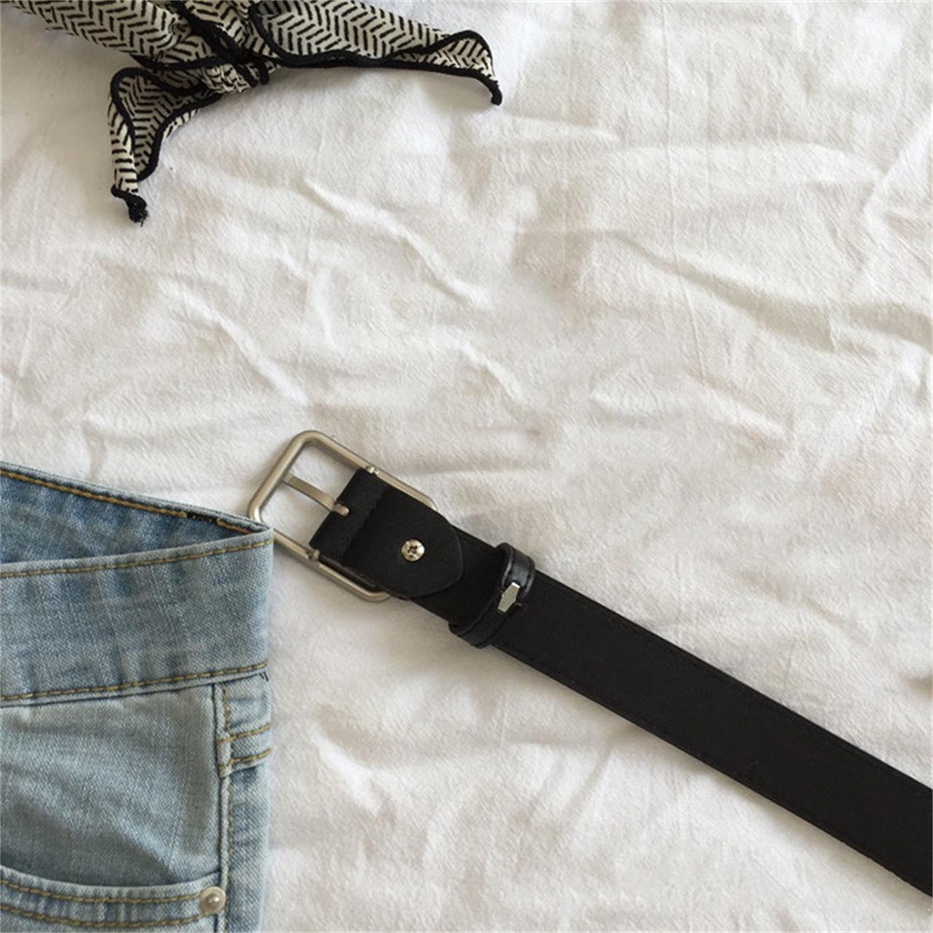 Thắt Lưng Da pu Khóa Chữ Nhật Đơn Giản Phong Cách Hàn Quốc