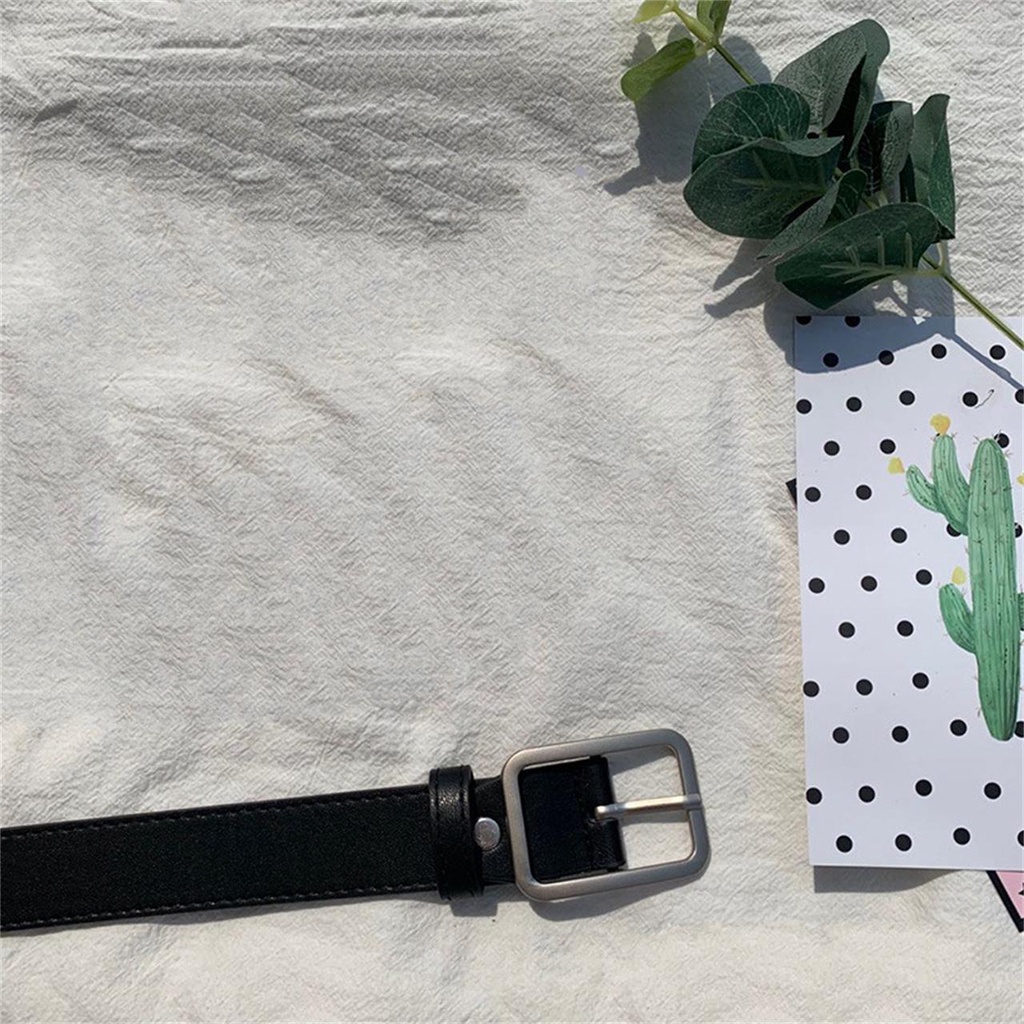 Thắt Lưng Da pu Khóa Chữ Nhật Đơn Giản Phong Cách Hàn Quốc