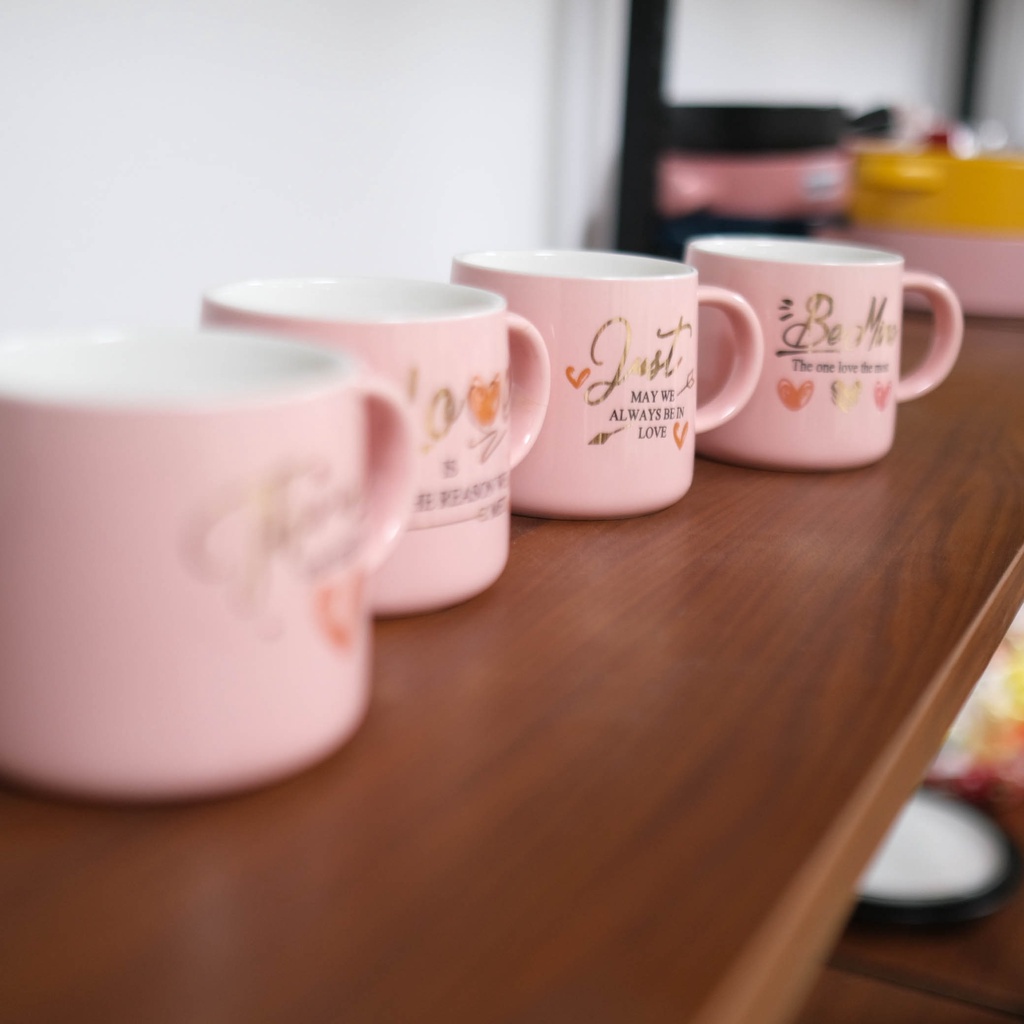 Ly sứ màu hông tình yêu - love 400ml