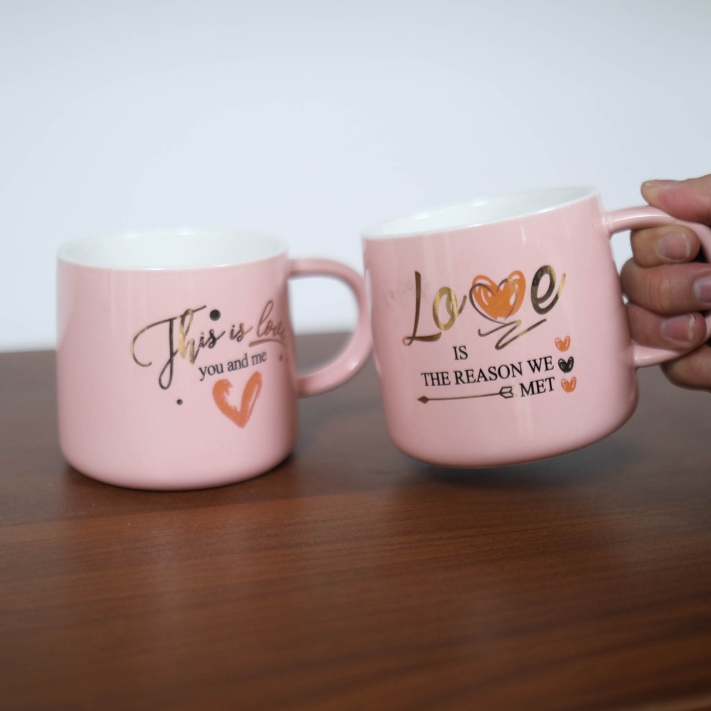 Ly sứ màu hông tình yêu - love 400ml