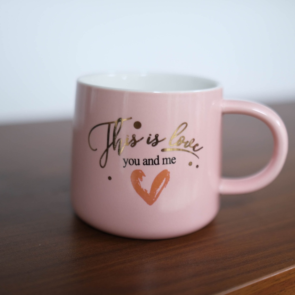 Ly sứ màu hông tình yêu - love 400ml