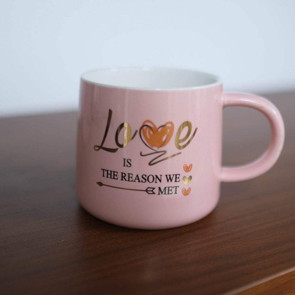 Ly sứ màu hông tình yêu - love 400ml