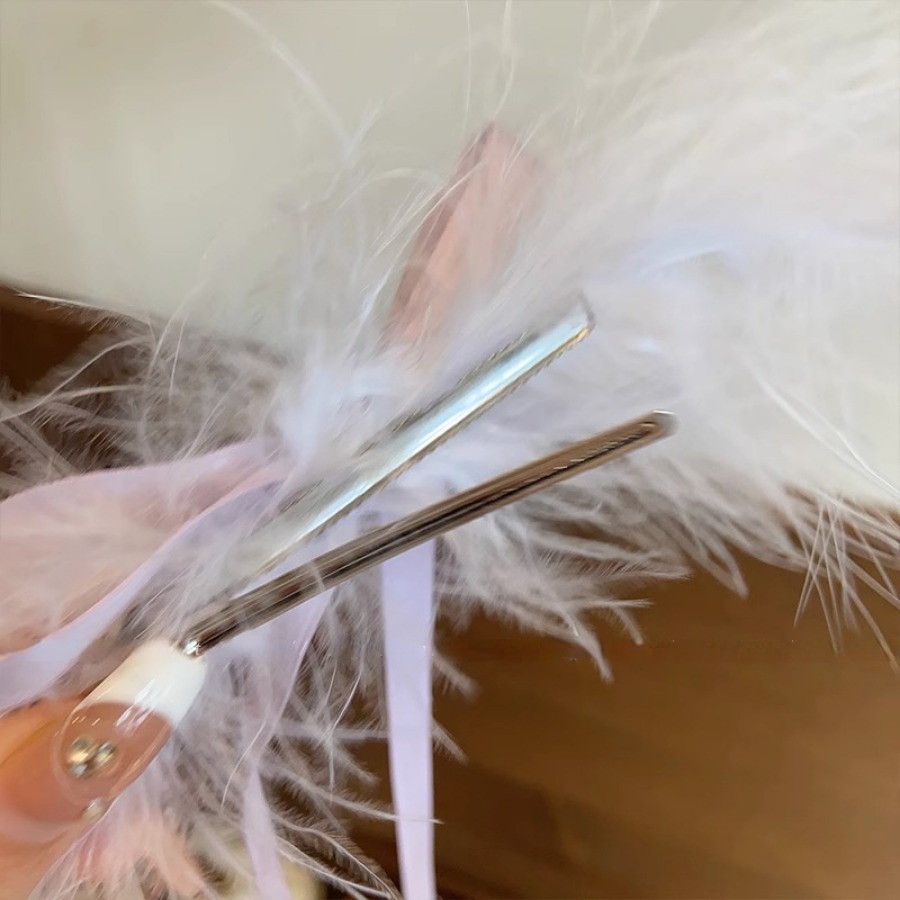 Kẹp Tóc Nơ Ruy Băng Đính Đá Hình Trái Tim Phong Cách Hàn Quốc Cho Nữ