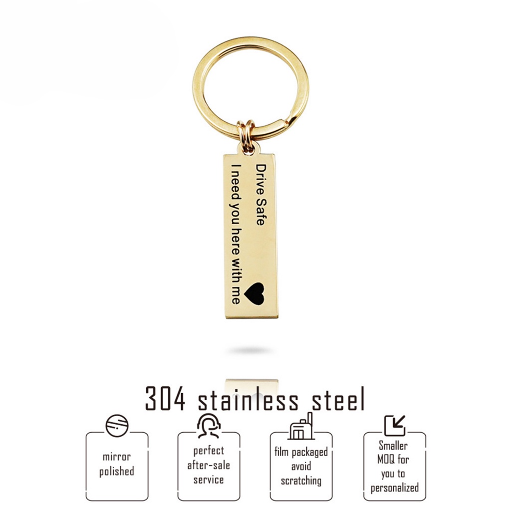 Buym2 Móc Khóa Khắc Chữ Bằng Thép Không Gỉ An Toàn Cho Xe Hơi / Quà Tặng