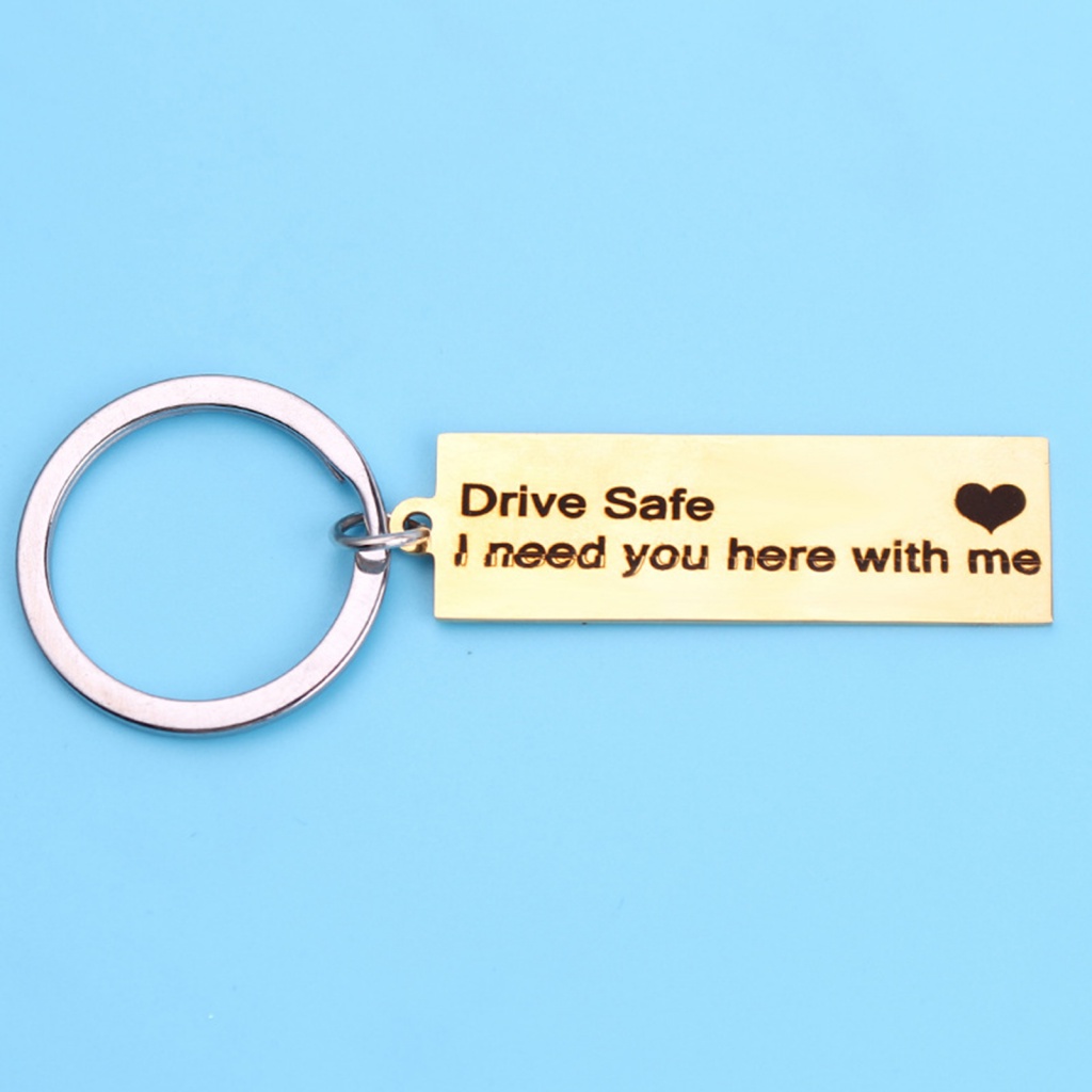 Buym2 Móc Khóa Khắc Chữ Bằng Thép Không Gỉ An Toàn Cho Xe Hơi / Quà Tặng