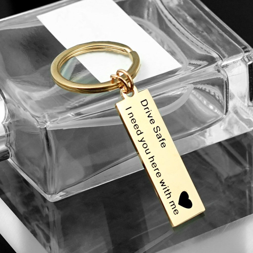 Buym2 Móc Khóa Khắc Chữ Bằng Thép Không Gỉ An Toàn Cho Xe Hơi / Quà Tặng