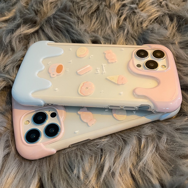 Ốp Điện Thoại Chống Rơi Hình Bánh donut / Kẹo / Bánh donut Cho iphone 7 7 plus 8 8plus xs xr 11 12 13 14 pro plus promax