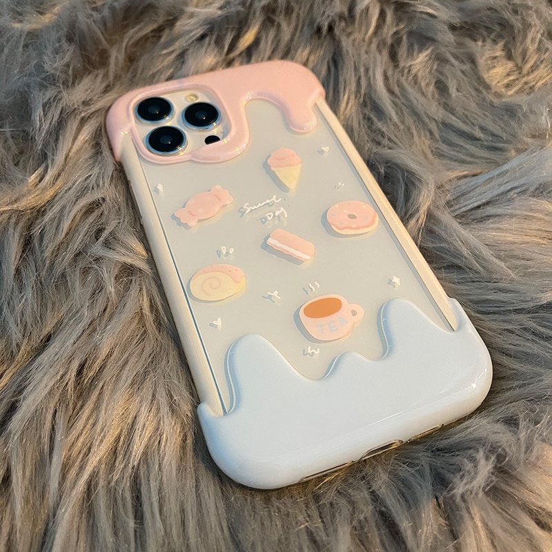 Ốp Điện Thoại Chống Rơi Hình Bánh donut / Kẹo / Bánh donut Cho iphone 7 7 plus 8 8plus xs xr 11 12 13 14 pro plus promax