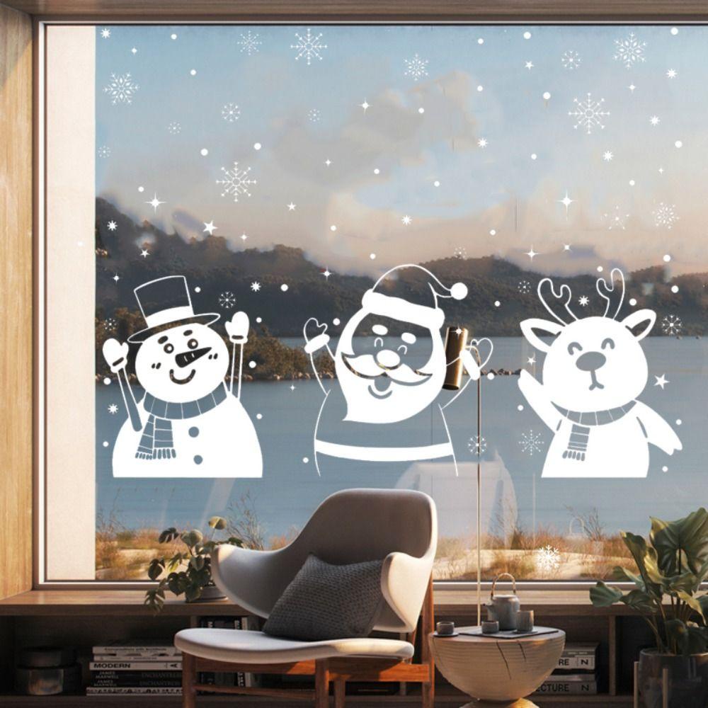 Hubert Miếng Dán Cửa Sổ Trang Trí Giáng Sinh Hình Tuần Lộc / Ông Già Noel / Người Tuyết Cỡ Lớn