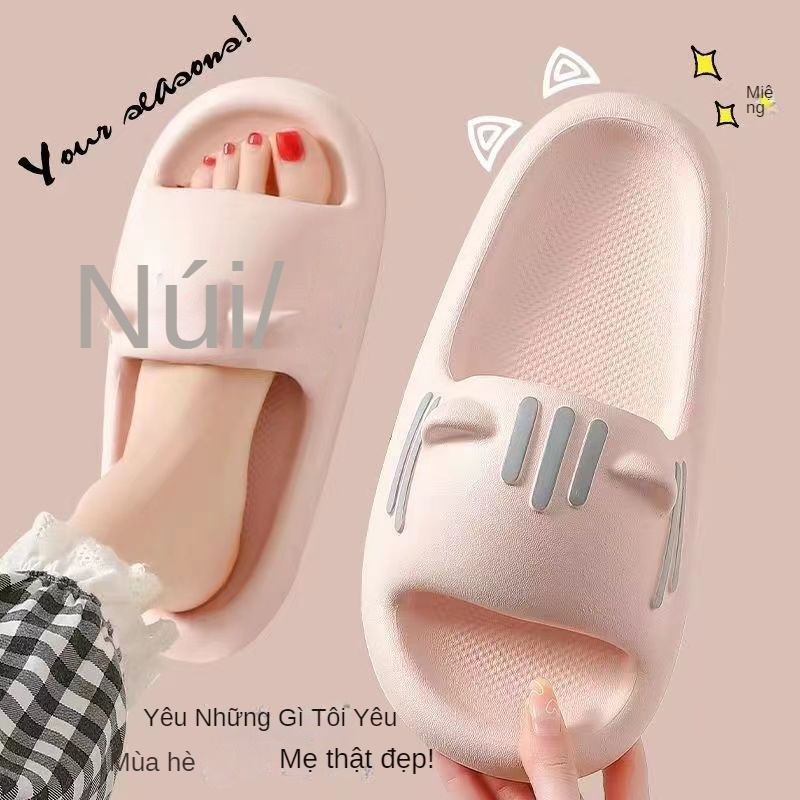 Dép Đi Trong Nhà Đế Dày Chống Trượt Hình Chân Mèo Dễ Thương Cho Cặp Đôi