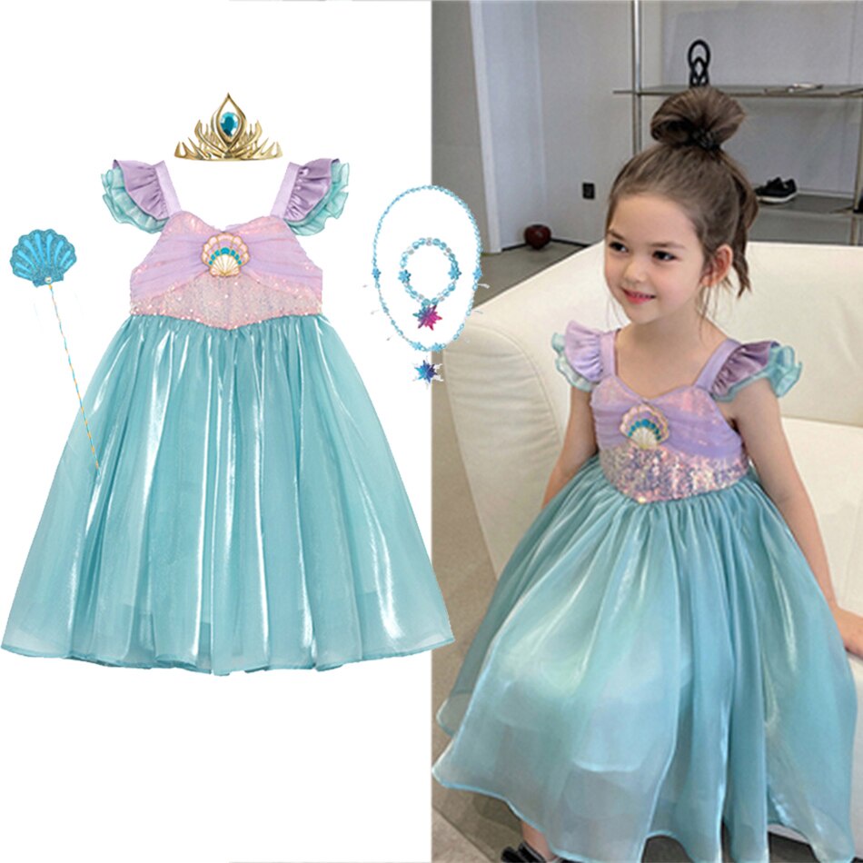 Đầm Hóa Trang Nàng Tiên Cá Phong Cách halloween Cho Bé Gái