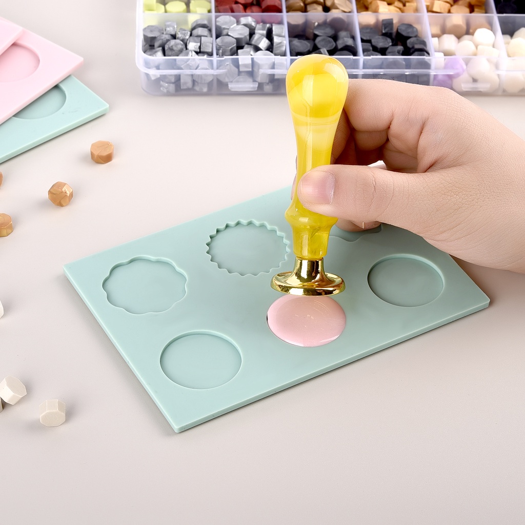 Sáp con dấu silicone khuôn pad nhiều kích cỡ niêm phong sáp cố định hình pad niêm phong phong bì mời DIY làm công cụ