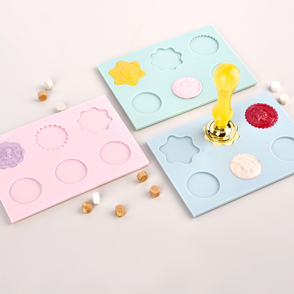 Sáp con dấu silicone khuôn pad nhiều kích cỡ niêm phong sáp cố định hình pad niêm phong phong bì mời DIY làm công cụ