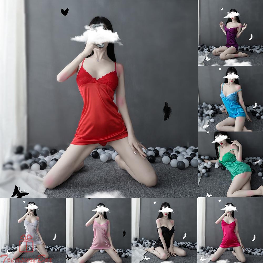 Womens Nightdress Lingerie Home Regular Solid Underwear Comfortable Lace