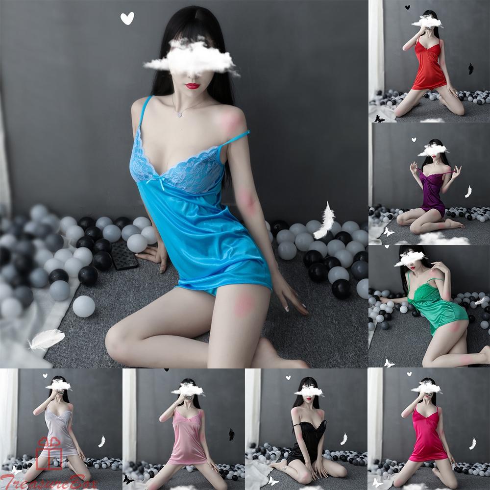 Womens Nightdress Lingerie Home Regular Solid Underwear Comfortable Lace