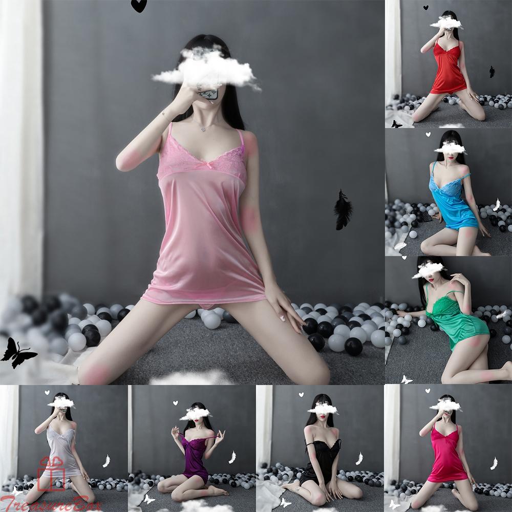 Womens Nightdress Lingerie Home Regular Solid Underwear Comfortable Lace