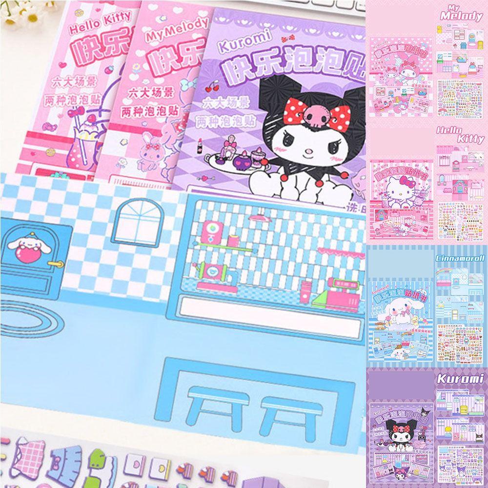 Nhãn Dán Hoạt Hình kuromi Bong Bóng montessori Sáng Tạo Cuốn Sách Cho Bé Gái