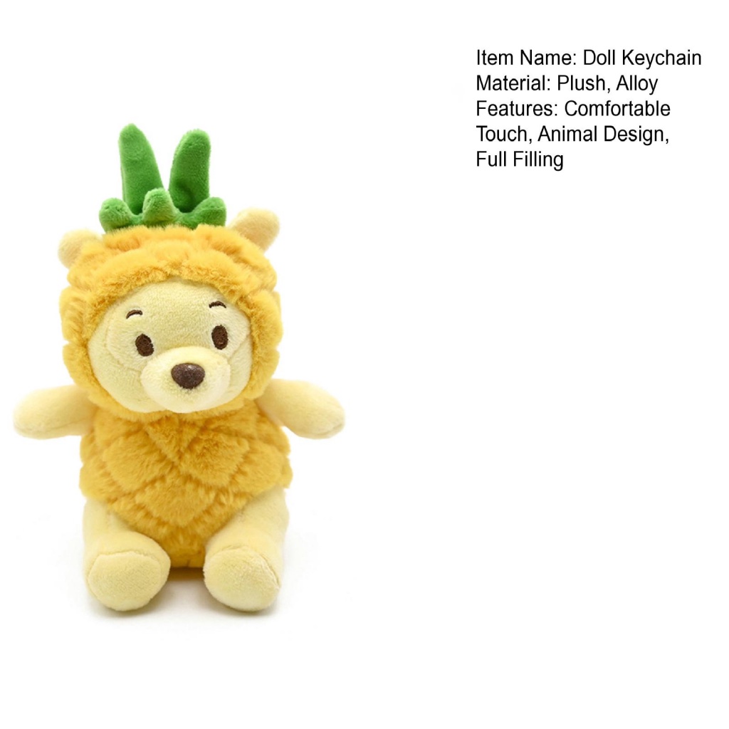 Buym2 Móc Khóa Búp Bê Gấu / Quả Dứa Nhồi Bông mini Mềm Mại Thoải Mái Chạm Cảm Ứng Chống Mài Mòn Trang Trí Túi Xách