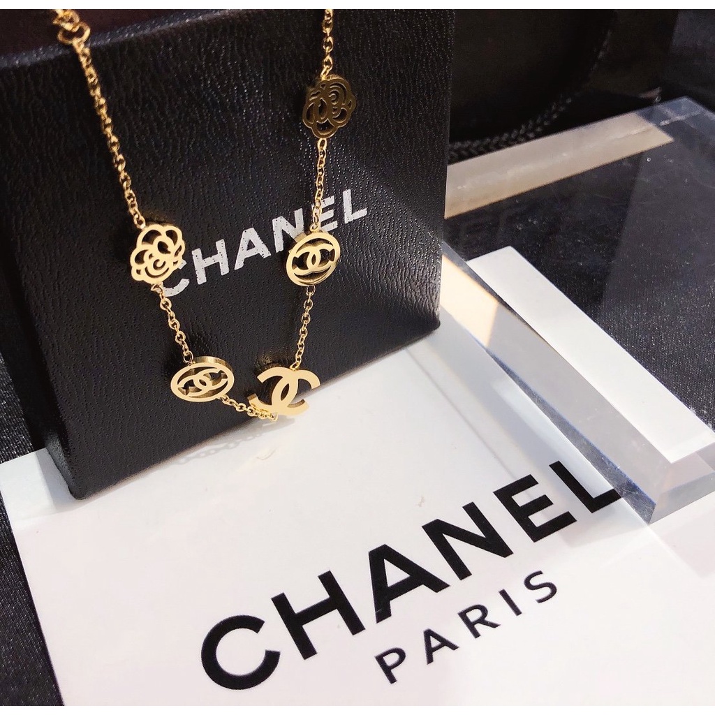 Vòng Tay Dây Xích Bằng Thép Titan Không Gỉ In logo cc Chống Nước Chống Rỉ Sét