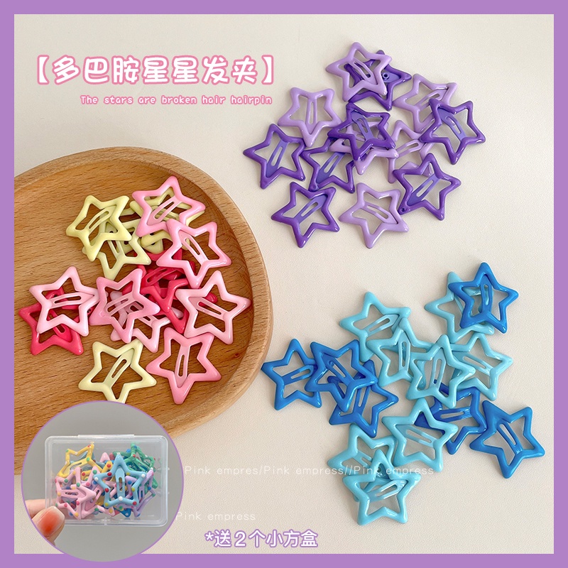 Bộ Kẹp Tóc bb Hình Ngôi Sao Nhiều Màu Sắc Dễ Thương y2k Thời Trang