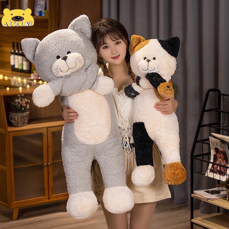 🎀CÓ SẴN🎀GẤU BÔNG Mèo Mèo Búp Bê Trà Gạo Mèo Sang Trọng Búp Bê Gối Đồ Chơi Sang Trọng Quà Tặng Sinh Nhật