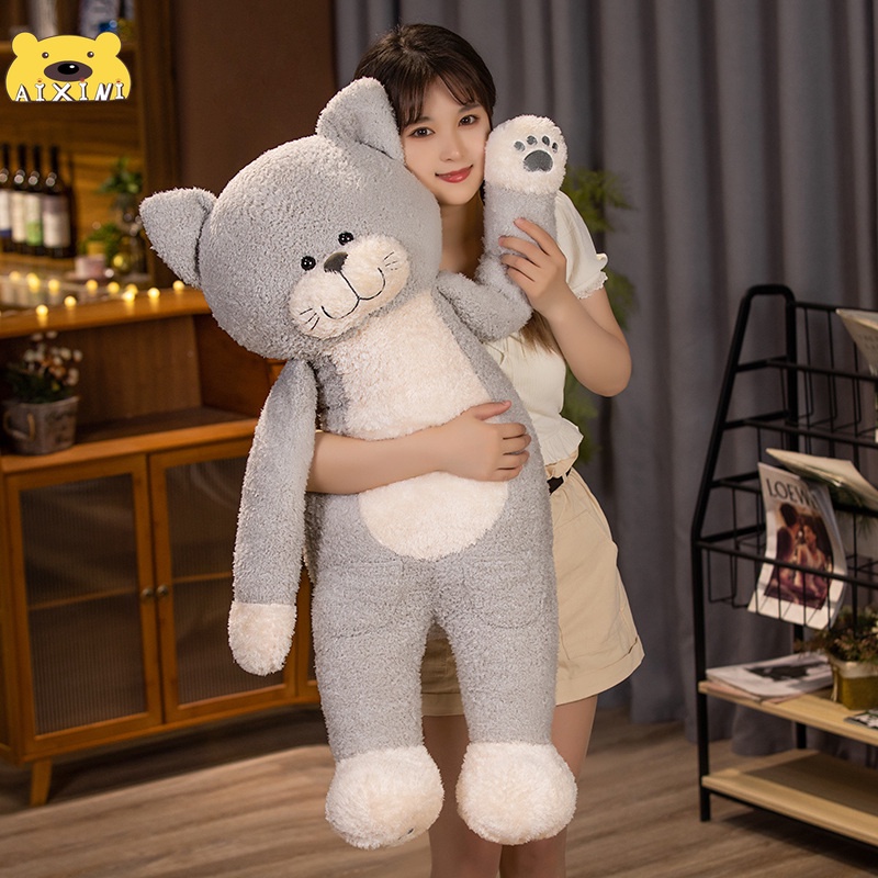 🎀CÓ SẴN🎀GẤU BÔNG Mèo Mèo Búp Bê Trà Gạo Mèo Sang Trọng Búp Bê Gối Đồ Chơi Sang Trọng Quà Tặng Sinh Nhật