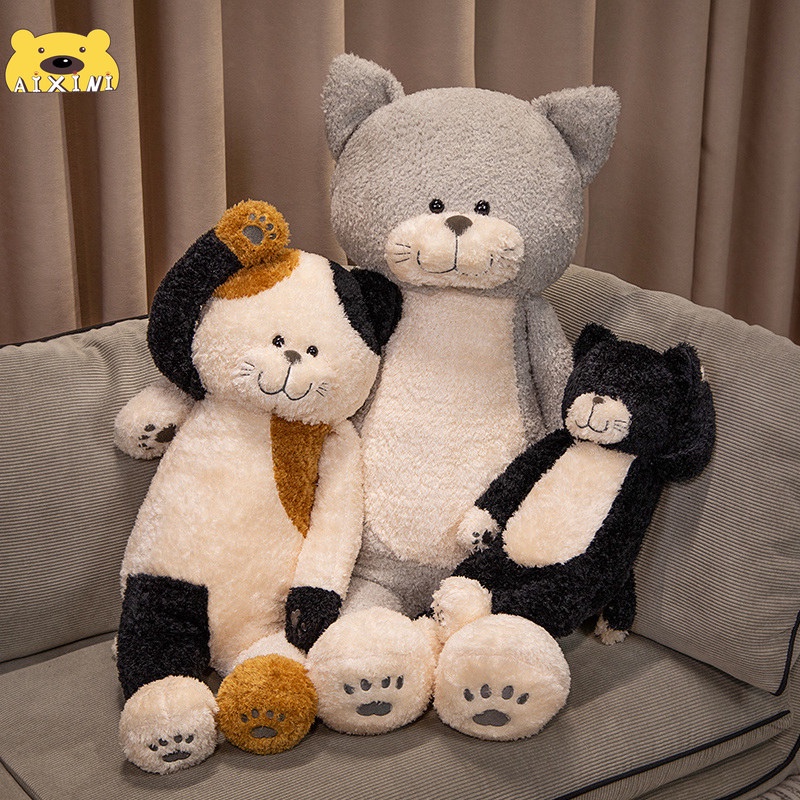 🎀CÓ SẴN🎀GẤU BÔNG Mèo Mèo Búp Bê Trà Gạo Mèo Sang Trọng Búp Bê Gối Đồ Chơi Sang Trọng Quà Tặng Sinh Nhật