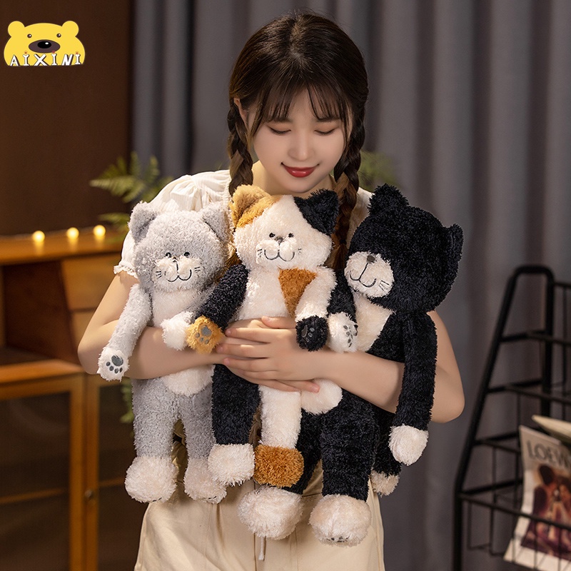 🎀CÓ SẴN🎀GẤU BÔNG Mèo Mèo Búp Bê Trà Gạo Mèo Sang Trọng Búp Bê Gối Đồ Chơi Sang Trọng Quà Tặng Sinh Nhật