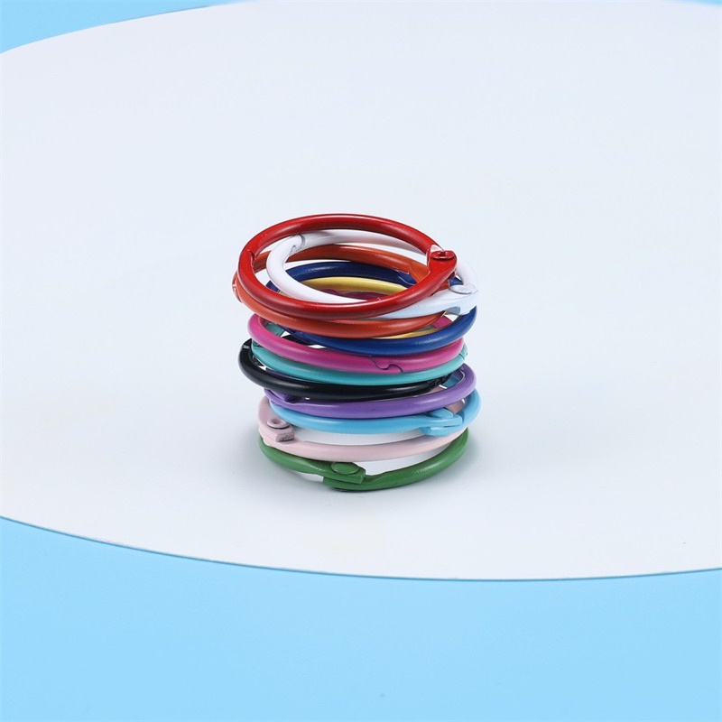 Móc khóa vòng tròn kim loại dày dặn đường kính 3cm nhiều màu sắc dùng móc chìa khóa, làm móc khóa handmade