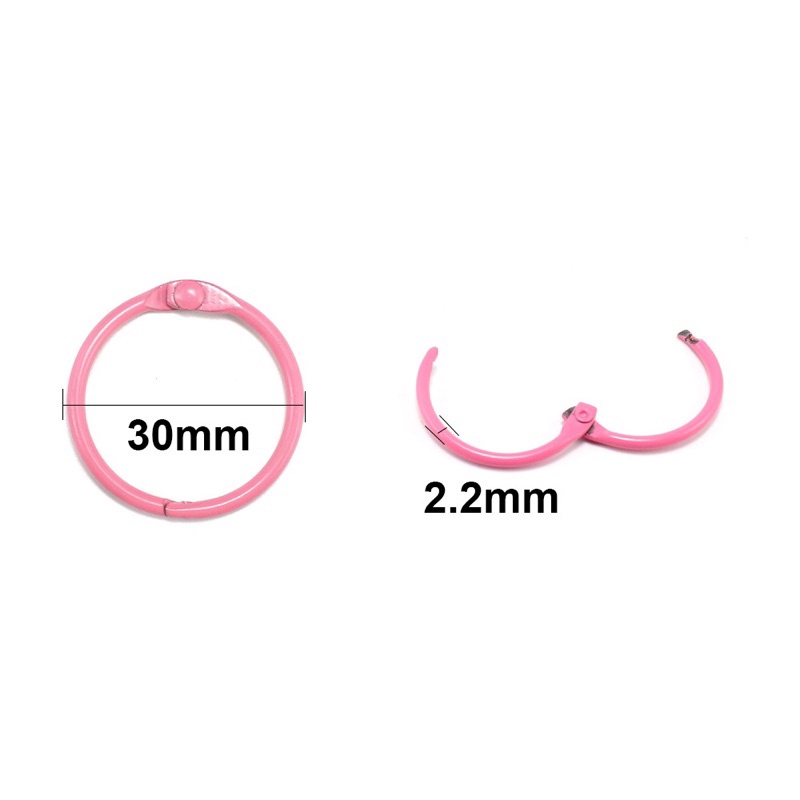 Móc khóa vòng tròn kim loại dày dặn đường kính 3cm nhiều màu sắc dùng móc chìa khóa, làm móc khóa handmade
