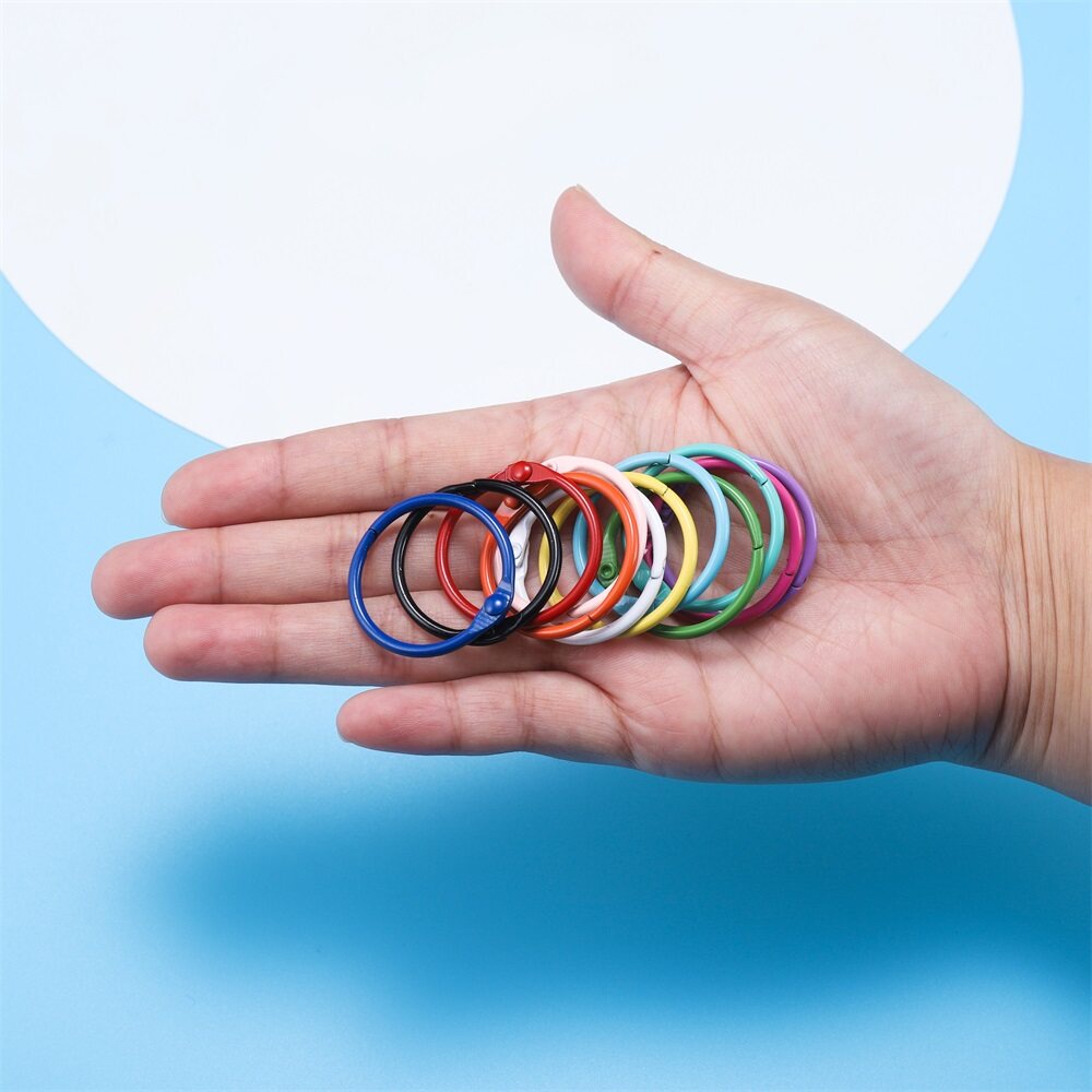 Móc khóa vòng tròn kim loại dày dặn đường kính 3cm nhiều màu sắc dùng móc chìa khóa, làm móc khóa handmade