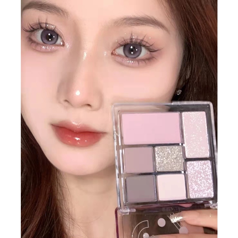 Bảng Phấn Mắt Bảy Màu Lì / Nhũ Ngọc Trai Tông Đất Trong Suốt