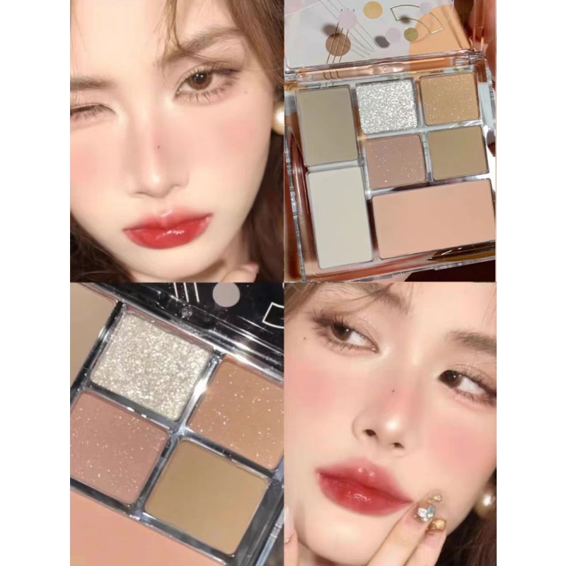Bảng Phấn Mắt Bảy Màu Lì / Nhũ Ngọc Trai Tông Đất Trong Suốt