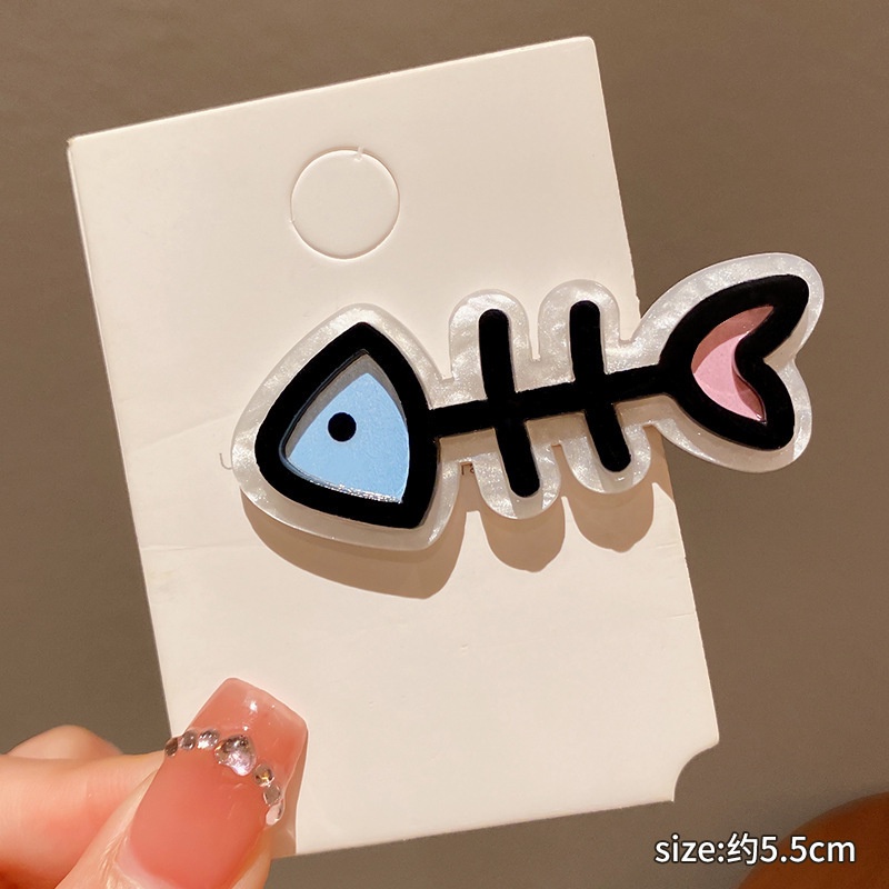 1 Kẹp Tóc Hình Xương Cá Bằng acrylic Dễ Thương Cho Bé Gái