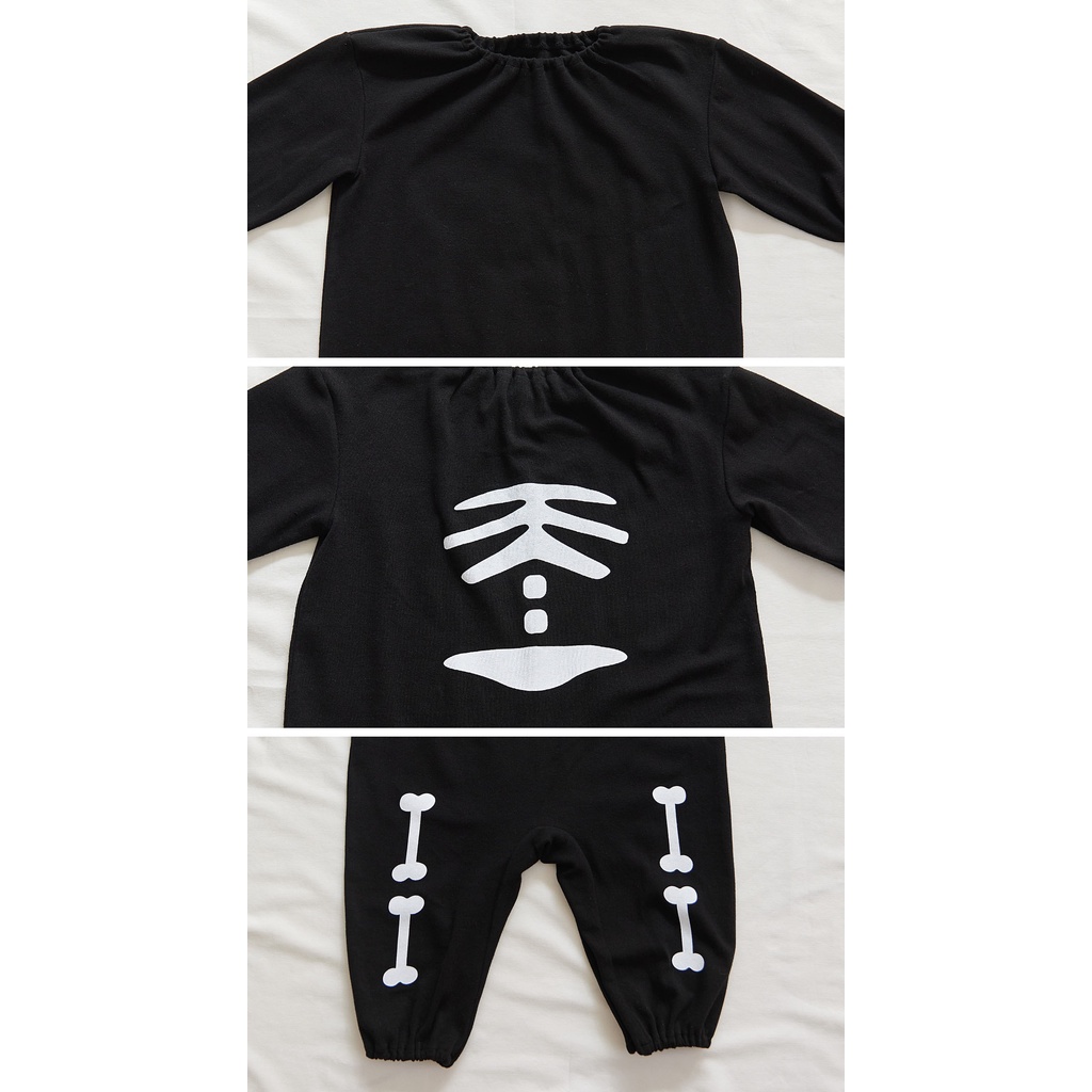 Bộ Đồ Hóa Trang halloween Tay Dài In Hình Bộ Xương Nhỏ Dễ Thương Cho Bé
