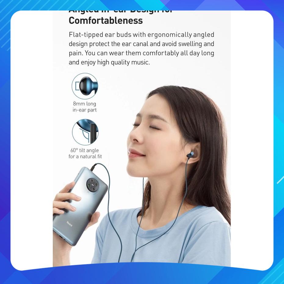 Tai Nghe Có Dây 3.5mm Baseus Encok H19 Âm Thanh Trầm Nổi 6D, Tích Hợp Micro - AT Store
