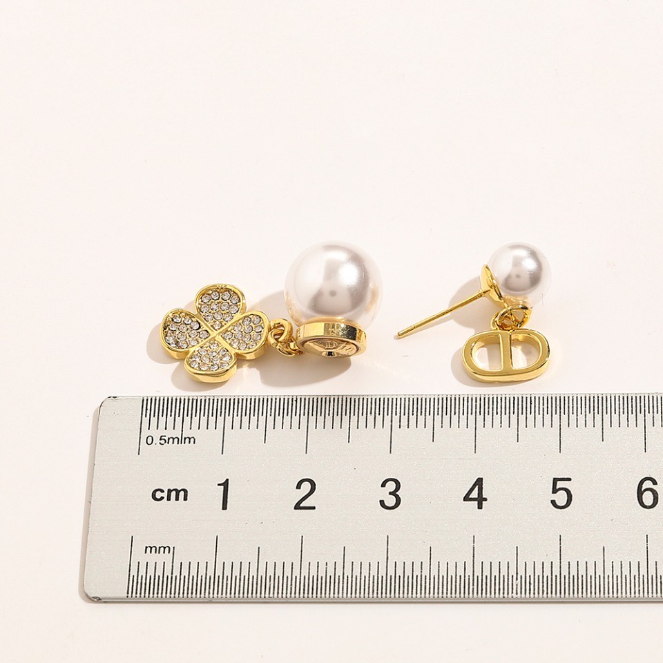 Thời Trang Khuyên Tai Tròn Khắc Chữ dior Bằng Thép Titan