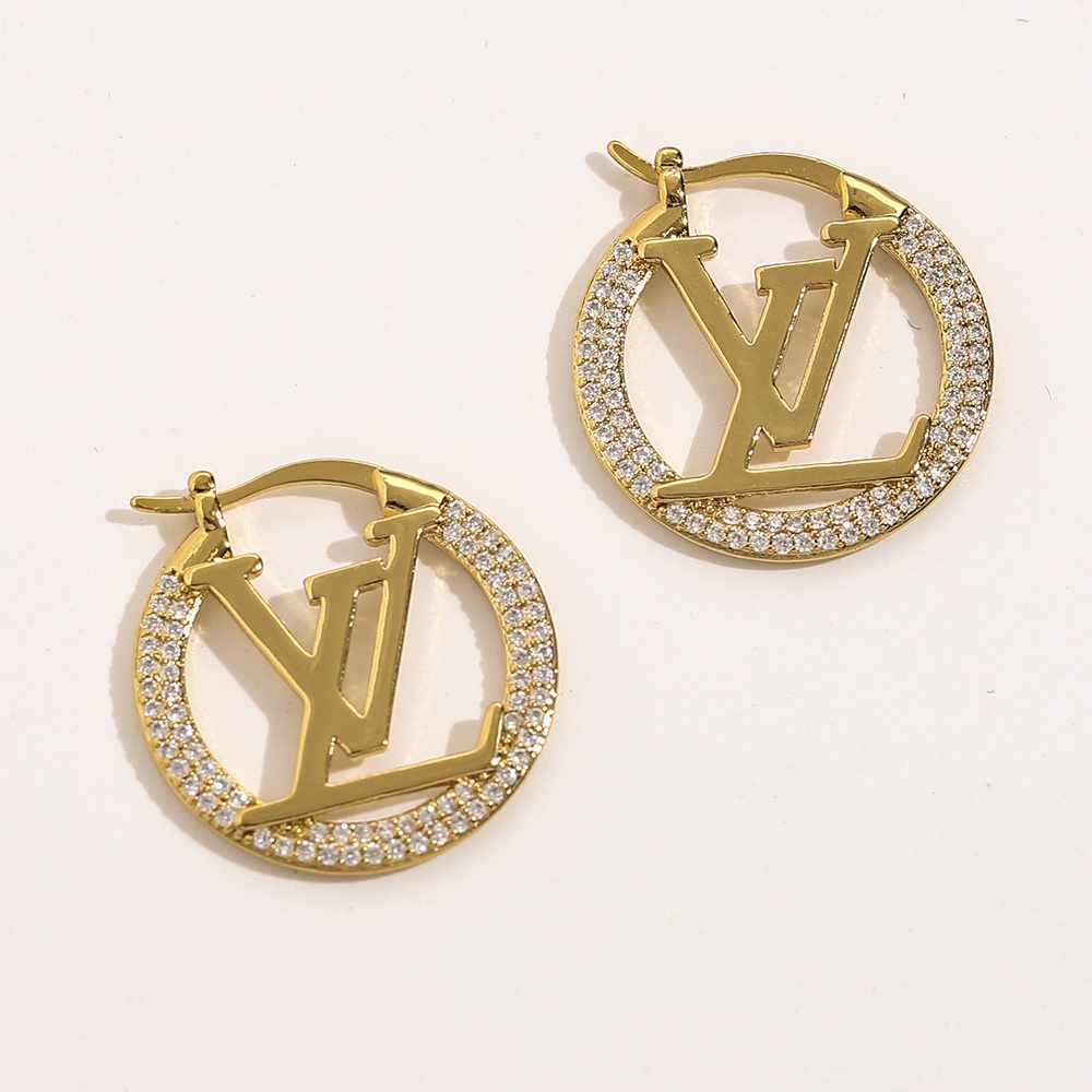 Thời Trang Bông Tai lv Bằng Thép Titan In Chữ louis vuitton Cá Tính Cho Nữ