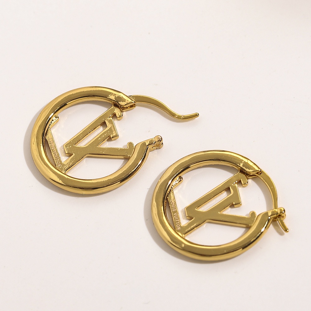 Thời Trang Bông Tai lv Bằng Thép Titan In Chữ louis vuitton Cá Tính Cho Nữ