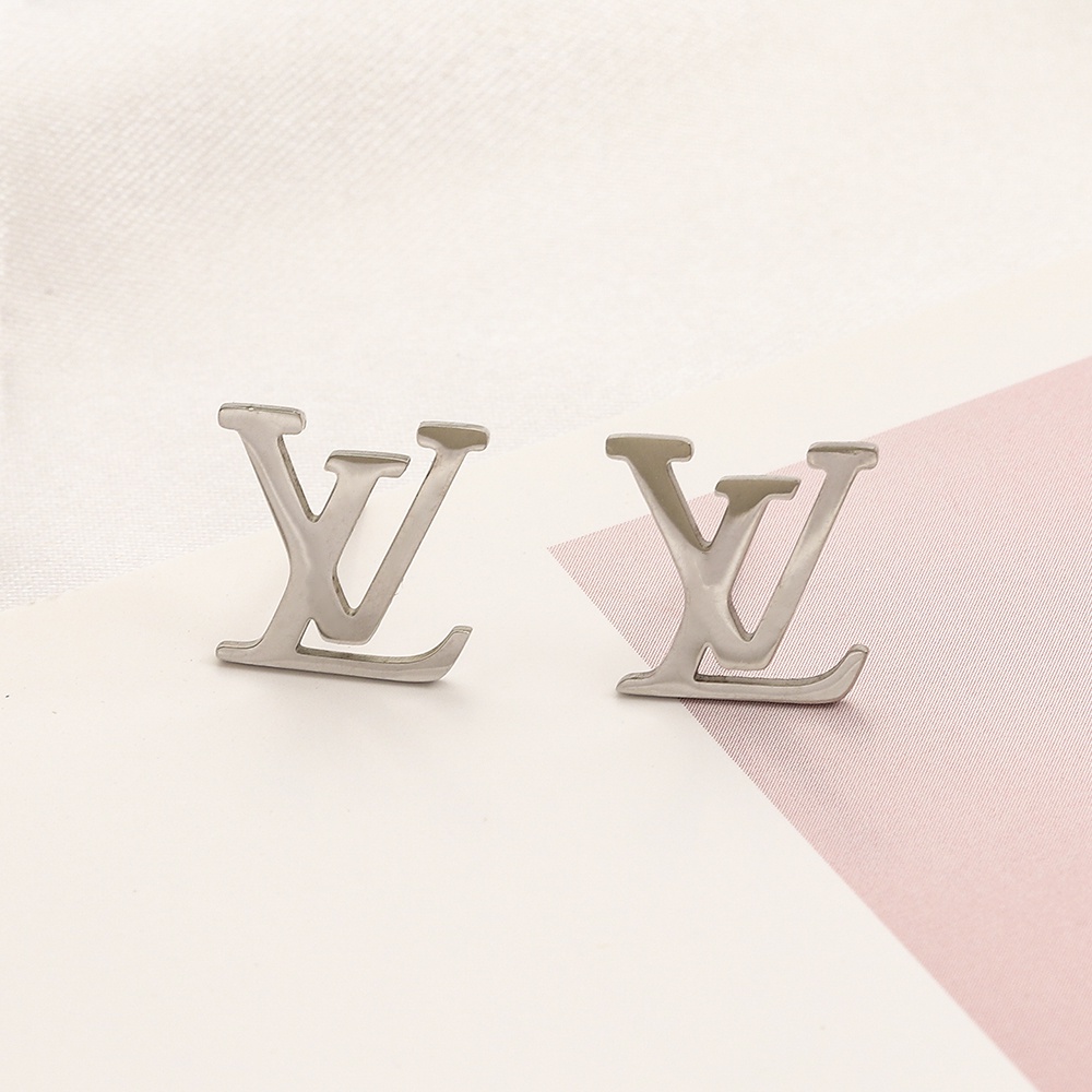 Thời Trang Bông Tai lv Bằng Thép Titan In Chữ louis vuitton Cá Tính Cho Nữ