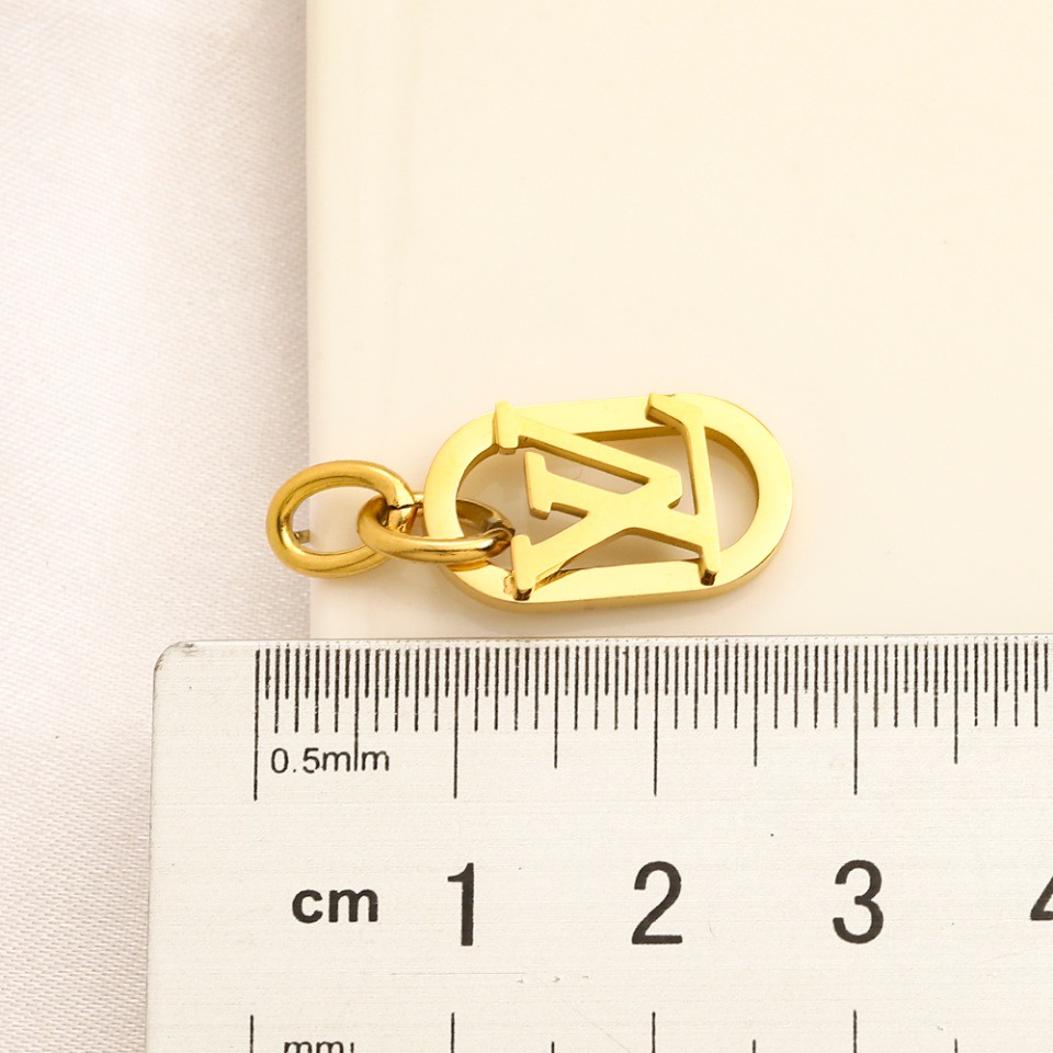 Thời Trang Khuyên Tai Vòng Đôi Bằng Thép titanium In Chữ lv