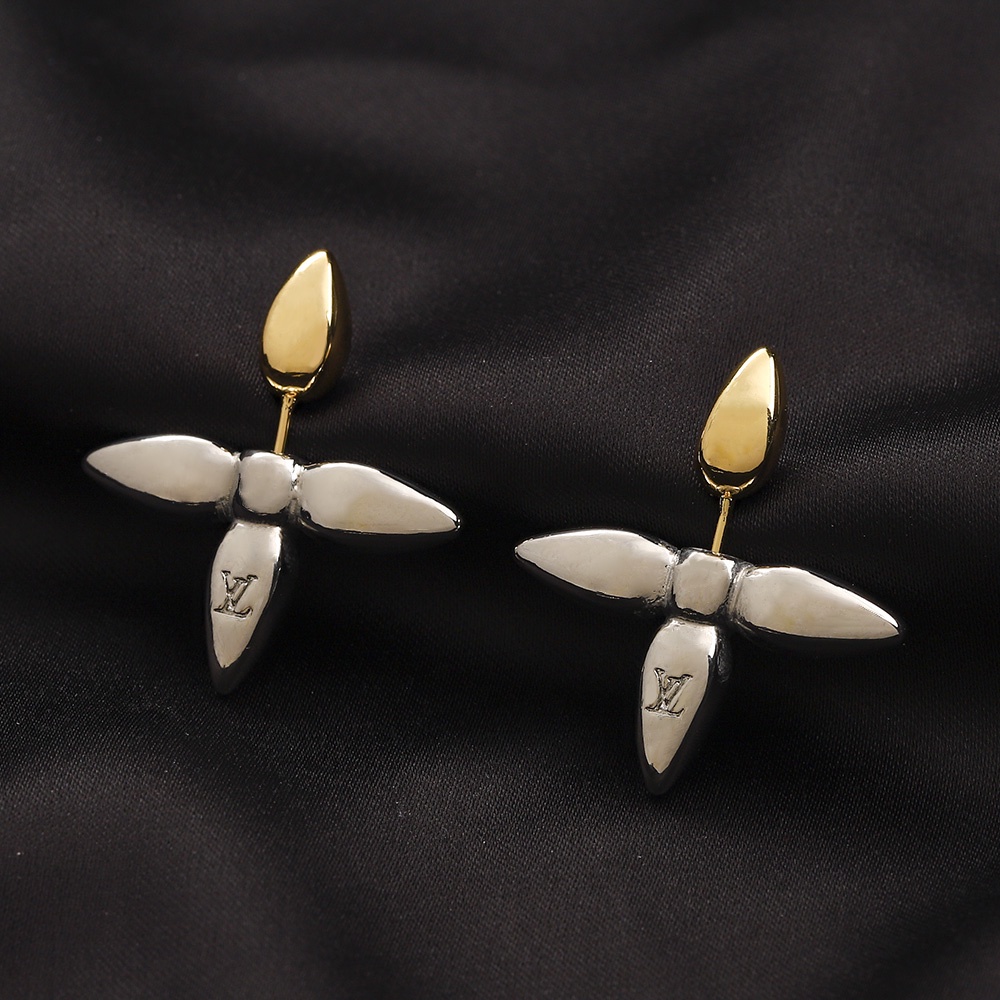 Thời Trang Khuyên Tai Vòng Đôi Bằng Thép titanium In Chữ lv