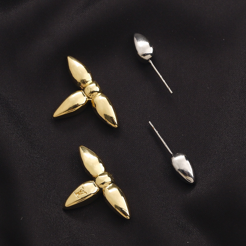 Thời Trang Khuyên Tai Vòng Đôi Bằng Thép titanium In Chữ lv